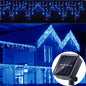 Solar Curtain Icicle Fairy String Lights 3.5M (11.5 ft) IP65 Waterproof Outdoor Wedding & Christmas Garden Decor