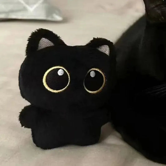 Black Cat Plush Toy Pendant Mini Cuddly Pillow Cushion - Cute Stuffed Animal Birthday Gift for Boys & Girls