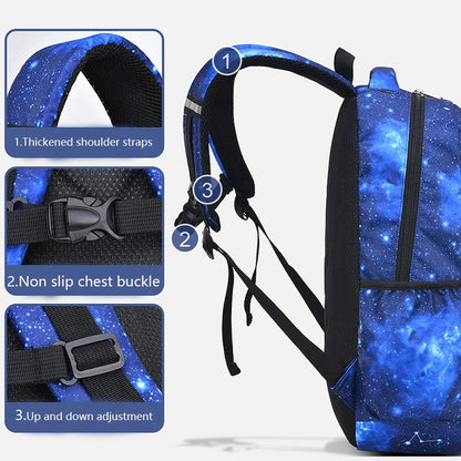 Starry Sky Kids Backpack - Waterproof School Bag for Boys & Girls, Polyester Book Bag
