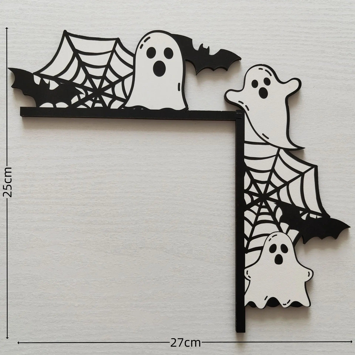Halloween Wooden Door Frame Corner Decoration – Gothic Spider, Bat & Ghost Ornament for Home Door & Window – 8 Designs