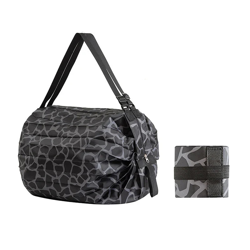 Foldable Waterproof Reusable Shopping & Travel Tote – Compact 3.1×3.3 in Folded / 15.7×15.7 in Unfolded (40×40 cm) – Large Capacity