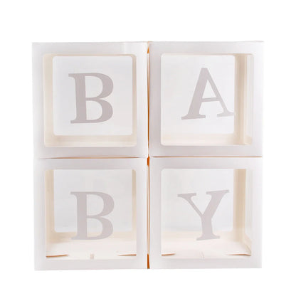 25cm BABY Letter Box Balloon Boxes Baby Shower Boy Girl 1st Birthday Party Decoration Kids Babyshower Gender Reveal Party Decor