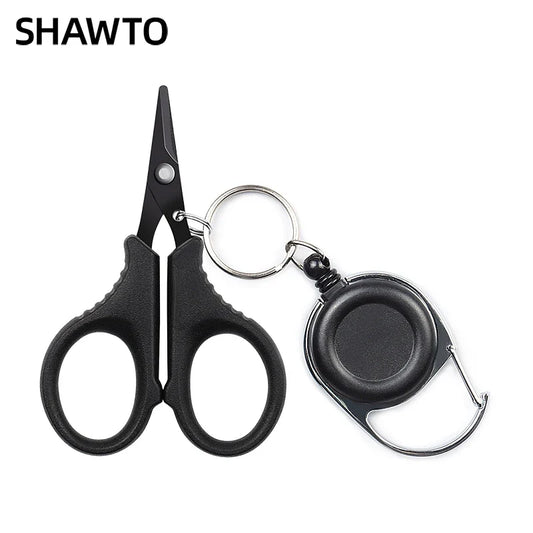 Stainless Steel Fishing Scissors Keychain – Blunt Tip Serrated Blade, 9.5 x 6.27 cm (3.74 x 2.47 in)