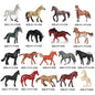 Oenux Farm Stable House Model Action Figures Emulational Horseman Horse Animals Playset Figurine Cute Educational Kids Toy Gift