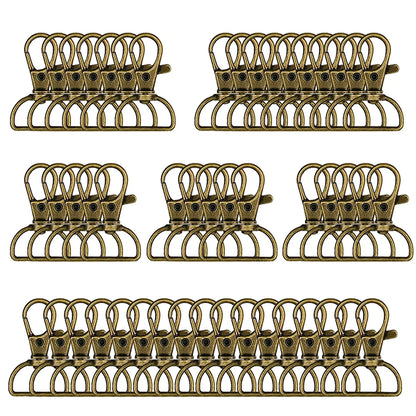 8/15/25/50/80pcs Swivel Snap Hooks D-Ring Keychain Clips Lanyard