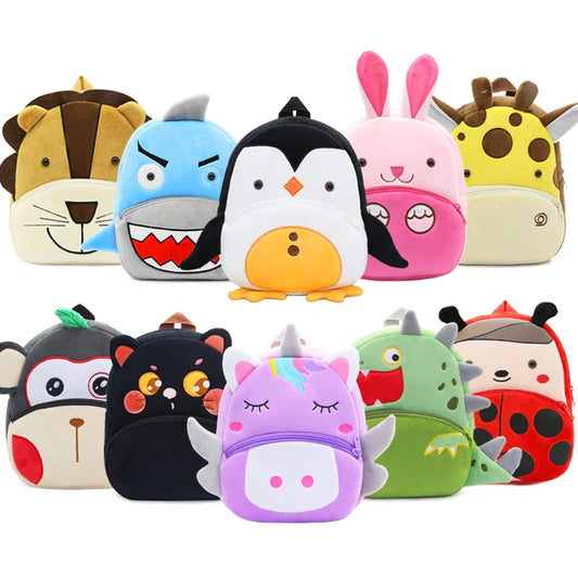 Cute Plush Animal Kids Backpack - Cartoon School Bag for Girls & Boys, Soft Preschool Backpack