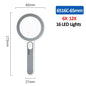 Rechargeable LED Handheld Magnifier 3 Lighting Modes Illuminated Magnifying Glass for Seniors Reading and Repair