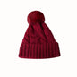 New Winter Twist Knitting Hat For Women Fur Pompom Thick Plush Cap Beanie Solid Color Ladies Warm Ski Snow Skullies Beanies