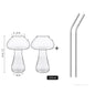 Mushroom Cocktail Glass with Straw - Clear Creative Drinkware for Cocktails, Beer & Iced Coffee