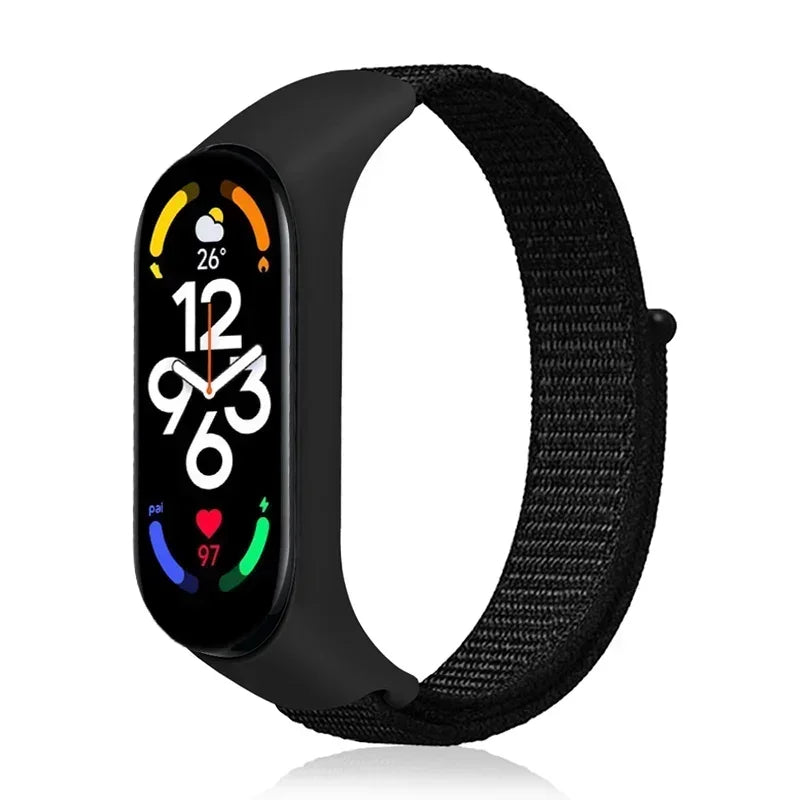 Nylon Loop Replacement Strap for Smart Fitness Tracker – Soft Adjustable Breathable Woven Wristband