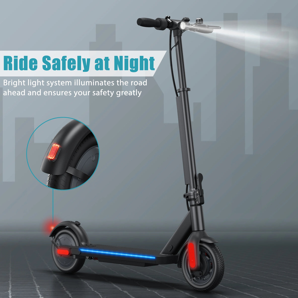 CAROMA Folding Electric Scooter - 36V, 3 Speed Modes
