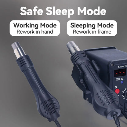 Silverflo 8586D-II 2-in-1 Hot Air and Soldering Station, 750W