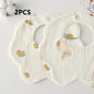 Baby Bandana Bibs & Burp Cloths - Cotton Drool Bibs for Newborns & Toddlers, Feeding Saliva Towel Cartoon Print