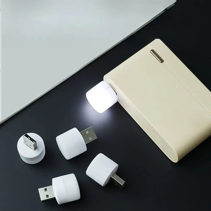 Mini USB Night Light 3-5 Pack Warm & White LED Reading Light USB Plug-In Portable Eye Protection Lamp