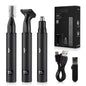 Portable USB‑C Rechargeable Nose & Ear Hair Trimmer — Compact 3‑in‑1 Facial Groomer for Men & Women, Detachable Washable Head, LED Display