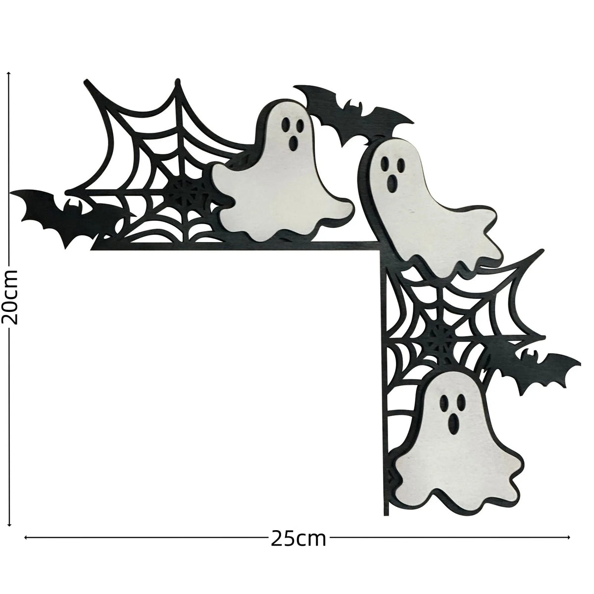 Halloween Wooden Door Frame Corner Decoration – Gothic Spider, Bat & Ghost Ornament for Home Door & Window – 8 Designs