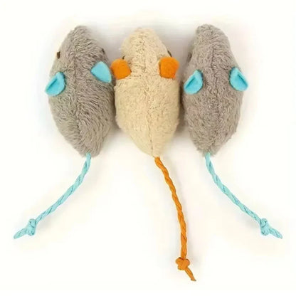 Interactive Plush Cat Toys Mouse & Rat Shapes Durable Linen Indoor Pet-Safe 3/7-Pack