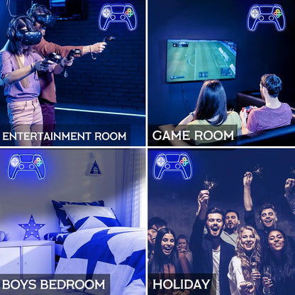 Gamer Neon Sign Gamepad Shaped LED Neon Light Sign for Gamer Room Decor for Boys Room Gamer Gifts for Teens Boys Kids