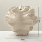 Porcelain Ceramic Vase with Geometric Wavy Petal Design — Tabletop Flower Vase for Home Decor