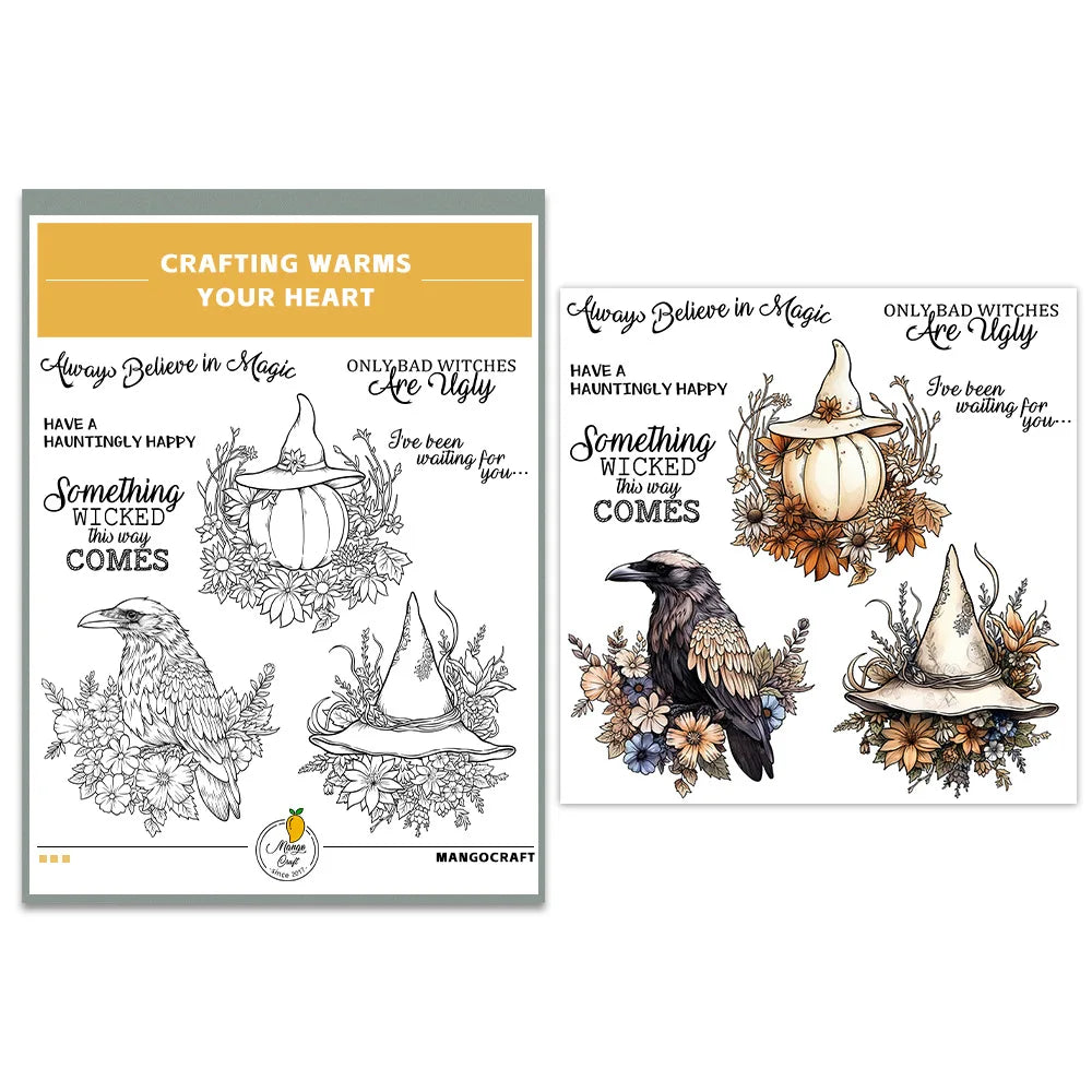 Halloween Transparent Silicone Stamp Set, Coded Designs