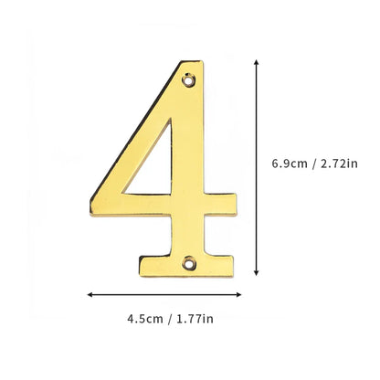 1Pcs 3Inch Metal House Numbers with M2 Screws Solid Zinc Alloy Mailbox Numbers 3D Address Numbers for Outside House Apartment