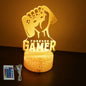 Neon Gamer 3D LED Night Light RGB – Gaming Table Lamp for Kids, Bedroom & Gamer Room