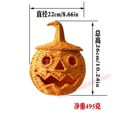 Resin Halloween Pumpkin Decoration with Witch Hat - 6 Styles