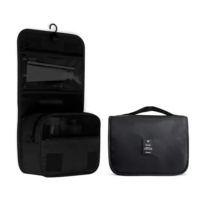 Waterproof Travel Makeup Bag with Hanging Hook – Toiletry & Cosmetic Organizer for Women