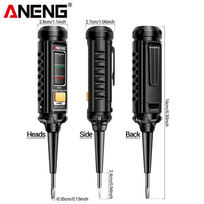 Non-Contact Voltage Test Pen with LED Flashlight – 24–250V AC/DC Induction Electrician Test Screwdriver