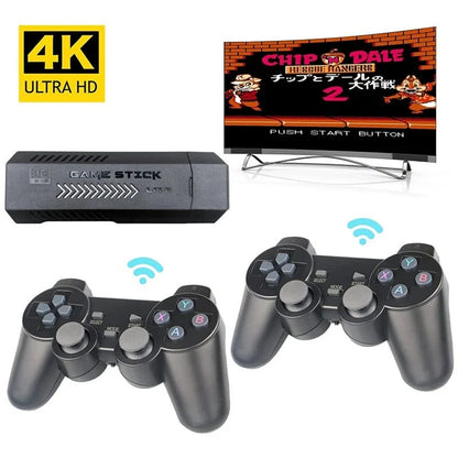Retro HD 64GB Game Console Stick with Dual Wireless Controllers — 20,000+ Classic Games, Plug & Play