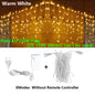 40 m (131 ft) LED Curtain Icicle String Fairy Lights with Remote – Waterproof Outdoor & Indoor Christmas Wedding Party Decor