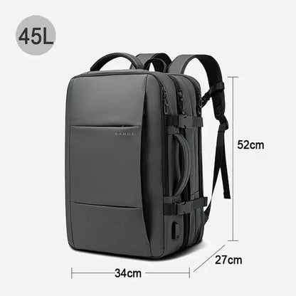 Expandable Business Backpack for Men - 17.3" Laptop, USB, Waterproof Travel Bag