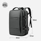 Expandable Business Backpack for Men - 17.3" Laptop, USB, Waterproof Travel Bag