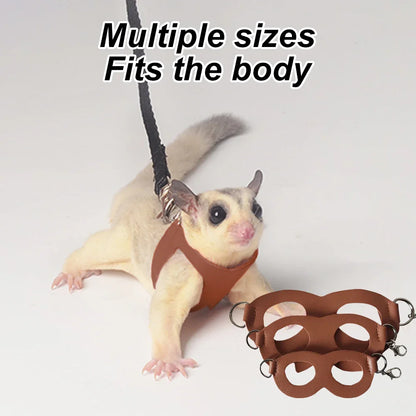 4-Pack Small Pet Harness and Leash Set - Escape-Proof Adjustable Collar for Hamsters, Sugar Gliders, Squirrels