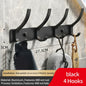 6-Peg Folding Wall Hooks – Aluminum Nail-Mount Towel & Coat Rack, Black/White