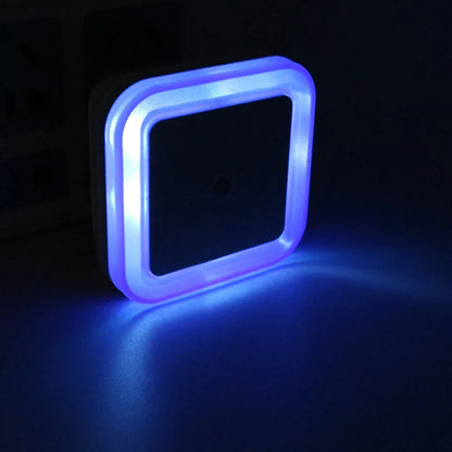 LED Sensor Night Light with EU Plug - Auto On/Off 360° Blue Nightlight for Bedroom, Nursery & Kids