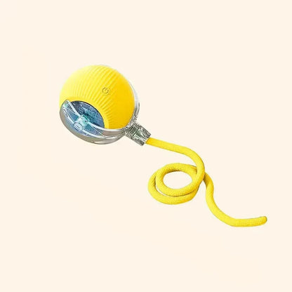 Rechargeable Automatic Rolling Pet Ball — Interactive Plush Tail Toy for Cats & Small Dogs