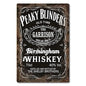 P-Peakys B-Blinders Whiskey Metal Sign - Retro Tin Plaque with Iconic Flat Cap & Whiskey Bottle Art, Eye-Catching Wall Decor
