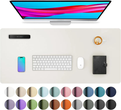 Large Waterproof PU Leather Desk Mat for Office & Home — Keyboard, Mouse & Writing Pad
