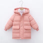 Kids Hooded Long Down Parka Coat - Warm Zippered Winter Jacket for Boys & Girls