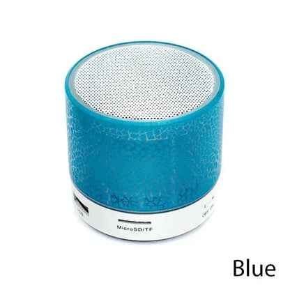 Mini Bluetooth Speaker with LED Light, USB & SD Card — Portable Wireless Speaker with Deep Bass for Phone & PC