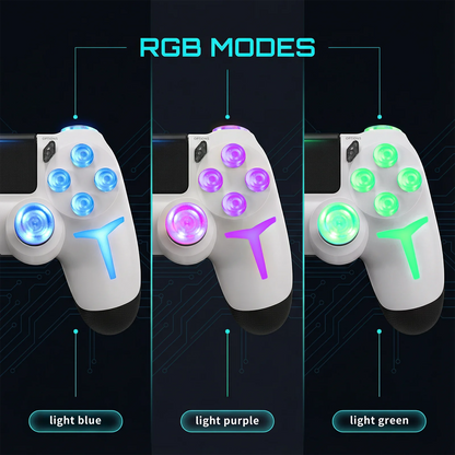 GAMINJA P412 Wireless Game Controller - PS4/PS3/PC, 6-Axis Gyro, Dual Vibration, Non-Linear Triggers, 600mAh, 6-8Hr Battery, Black/White