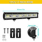 LED Light Bar 4/7/12/15/17/20 in (102/178/305/381/432/508 mm) 60–500W 10–32V IP67 Waterproof Flood/Spot Driving Off-Road Truck ATV SUV Boat