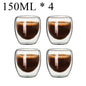 Double Wall High Borosilicate Glass Mugs - Insulated Heat-Resistant Coffee & Tea Cups (2-18 pcs Set)