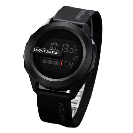 Men's LED Digital Sports Watch – 50mm Case, Waterproof 3ATM, Alarm & Stopwatch