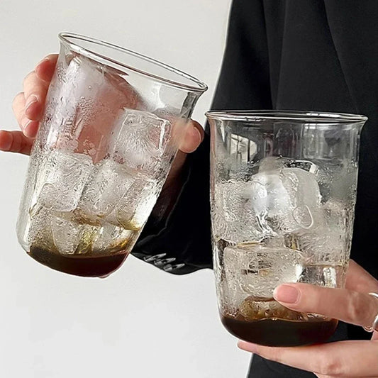 Aesthetic Borosilicate Glass Coffee Cup — Cold Coffee Mug & Cocktail Glass, 350–465ml (12–16oz)