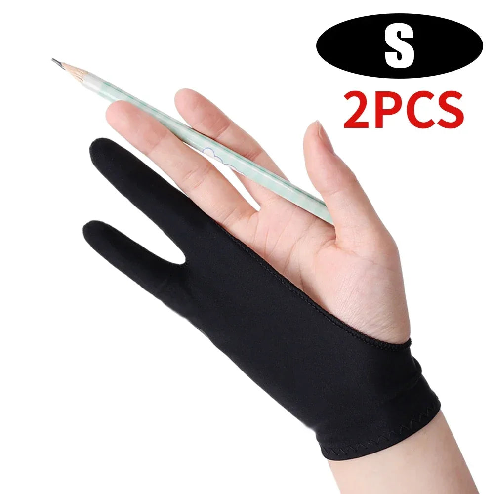 Two-Finger Drawing Glove — Anti-Smudge Palm Rejection Artist Glove for Graphics Tablets & iPad (1/2/4 Pack)