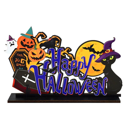 Halloween Wooden Ornament Pendants – Pumpkin, Ghost & Trick or Treat Hanging Signs for Home, Door & Party Decoration – 24 Designs