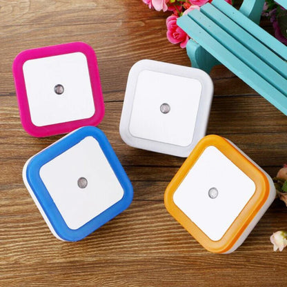 LED Sensor Night Light with EU Plug - Auto On/Off 360° Blue Nightlight for Bedroom, Nursery & Kids