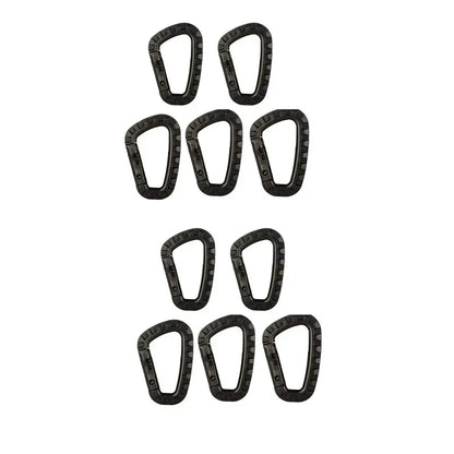 Tactical Carabiner D-Ring Clips for Backpack & Keychain - 1-10 Pack